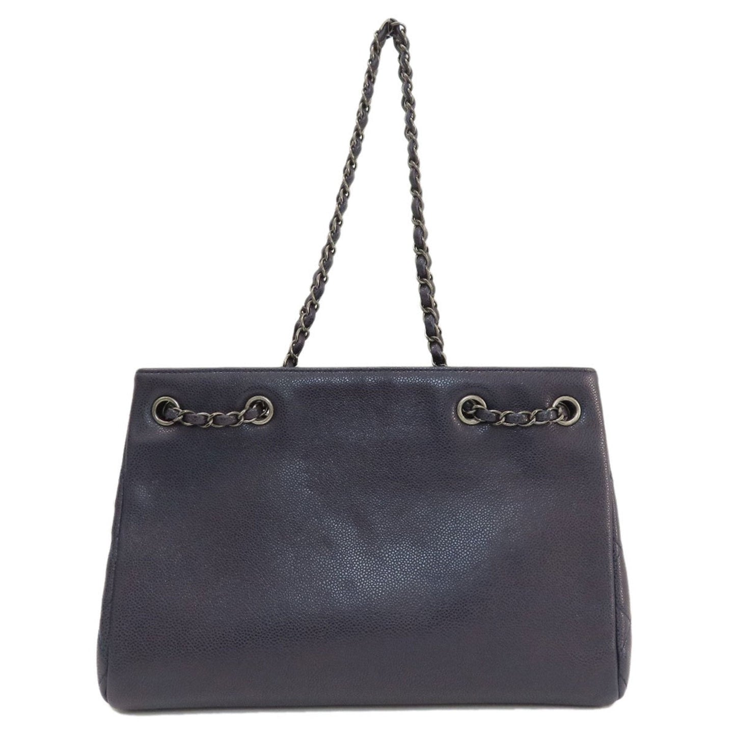 Chanel Chain Bag Coco Mark Tote Caviar Skin Women's