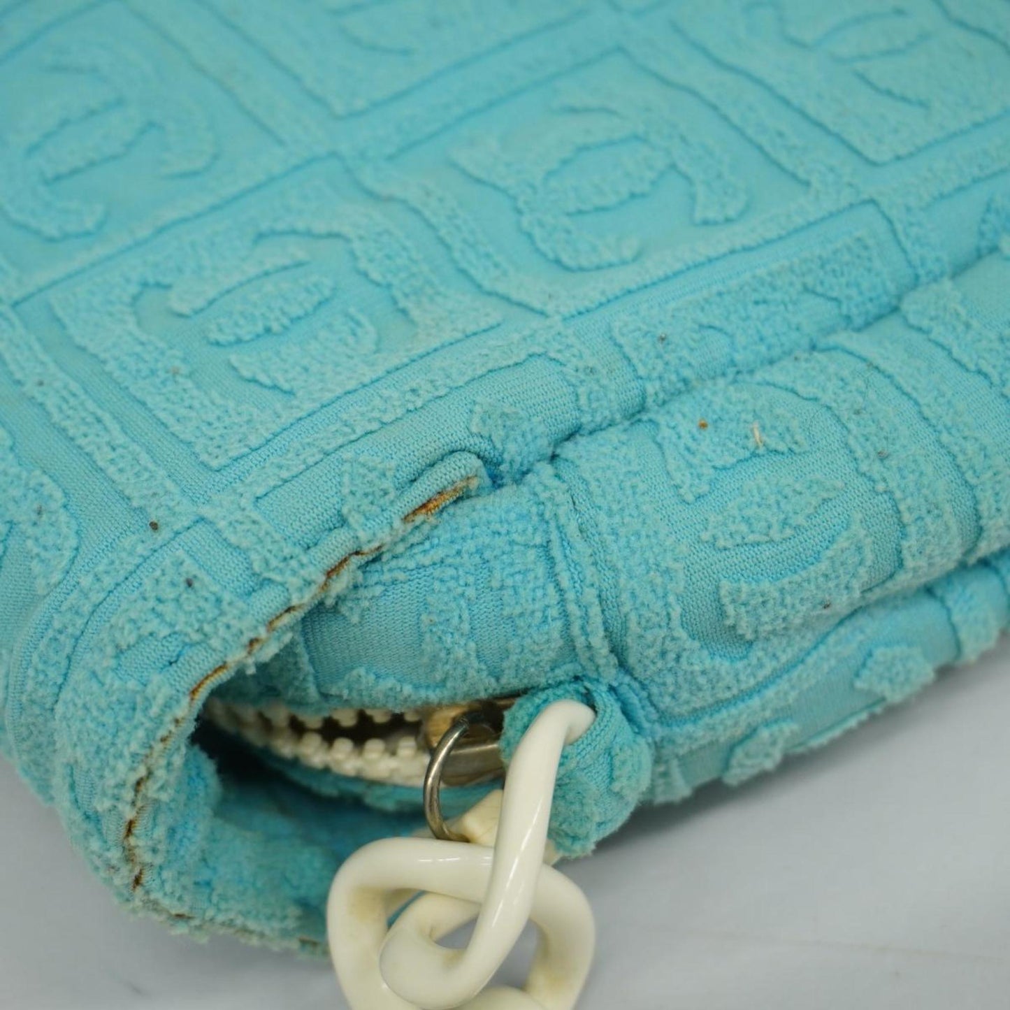 Chanel shoulder bag pile light blue ladies