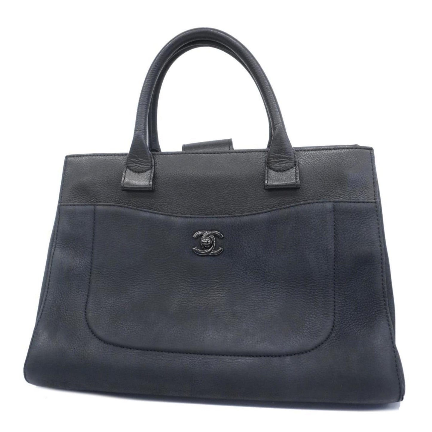 Chanel Tote Bag Executive Leather Black Women's