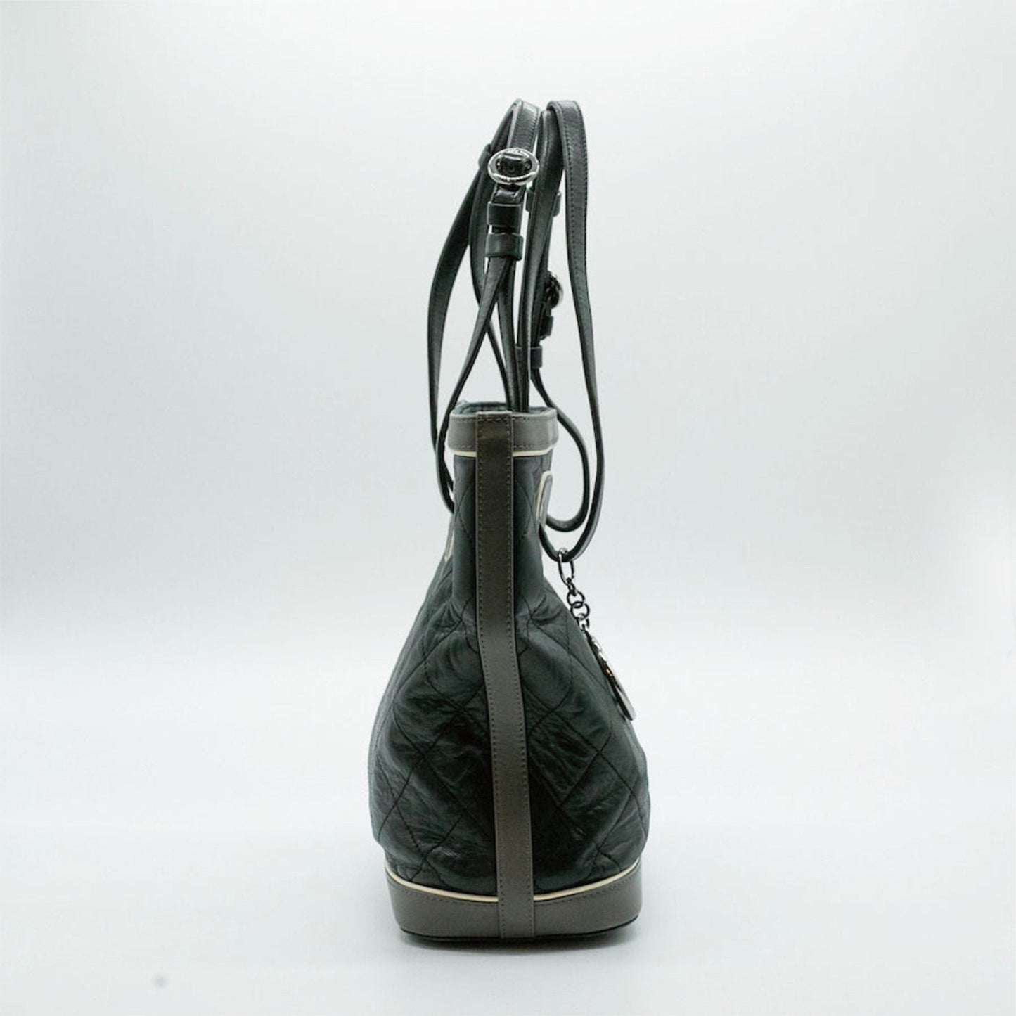 CHANEL Tote Bag Matelasse Coco Mark Lambskin Black Silver Men's Women's A34587 PD62