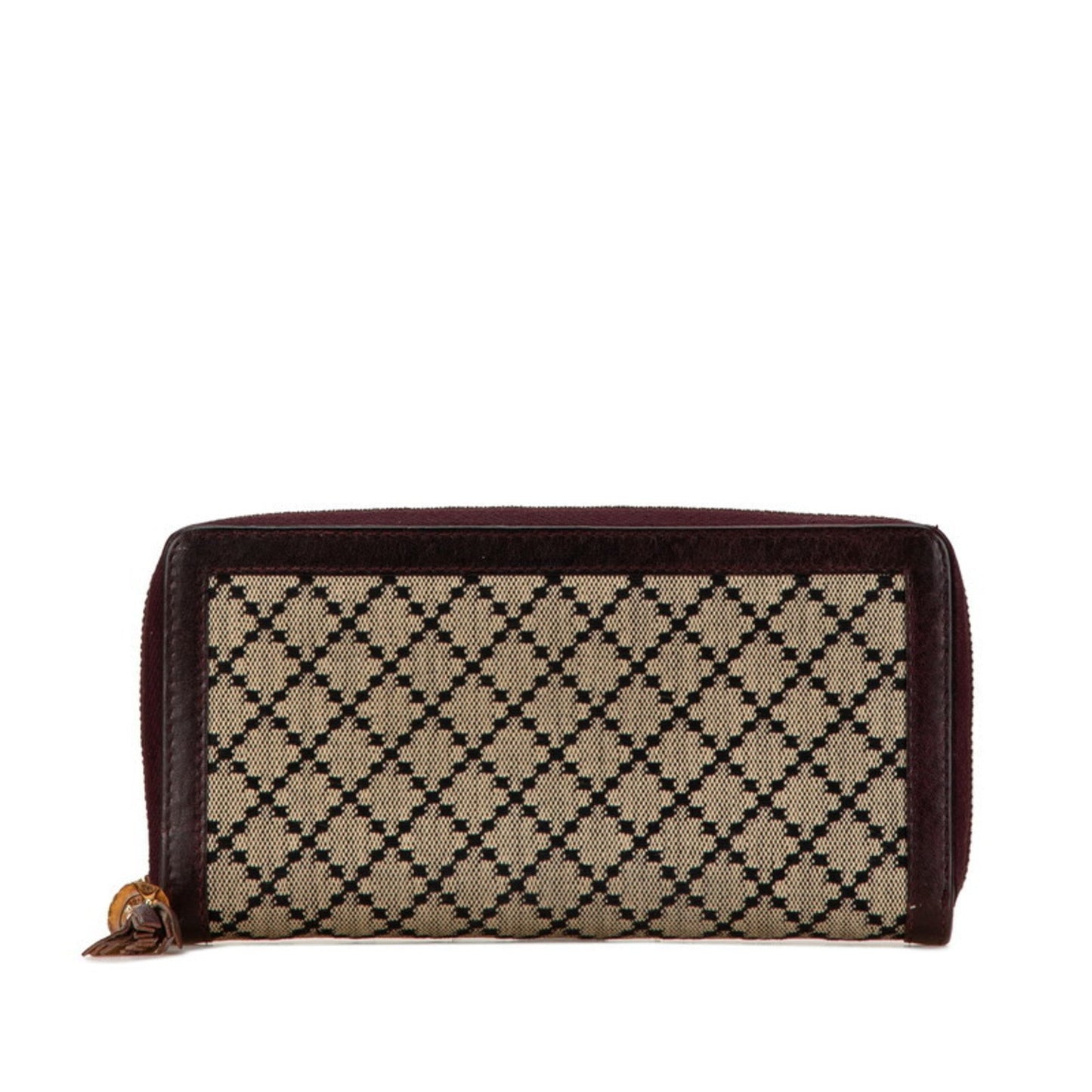 Gucci Bamboo Beige Brown Leather Canvas Wallet (Bi-Fold) ()