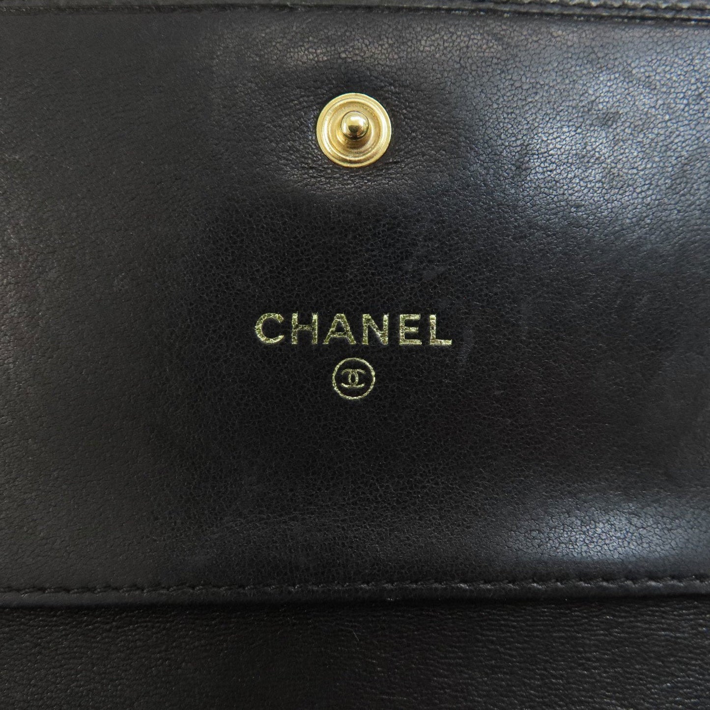 Chanel Coco Mark Bi-fold Wallet Caviar Skin Women's