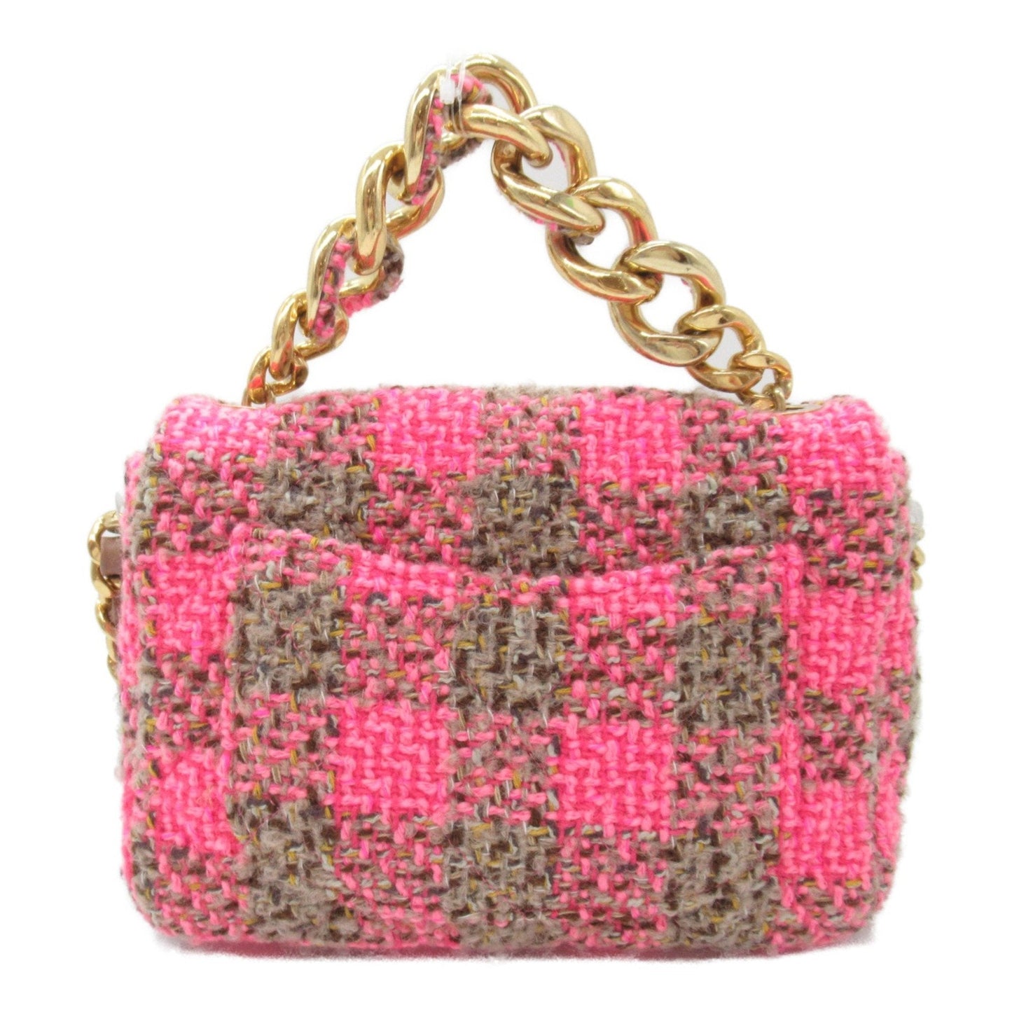 CHANEL ChainShoulder bag Pink Brown tweed