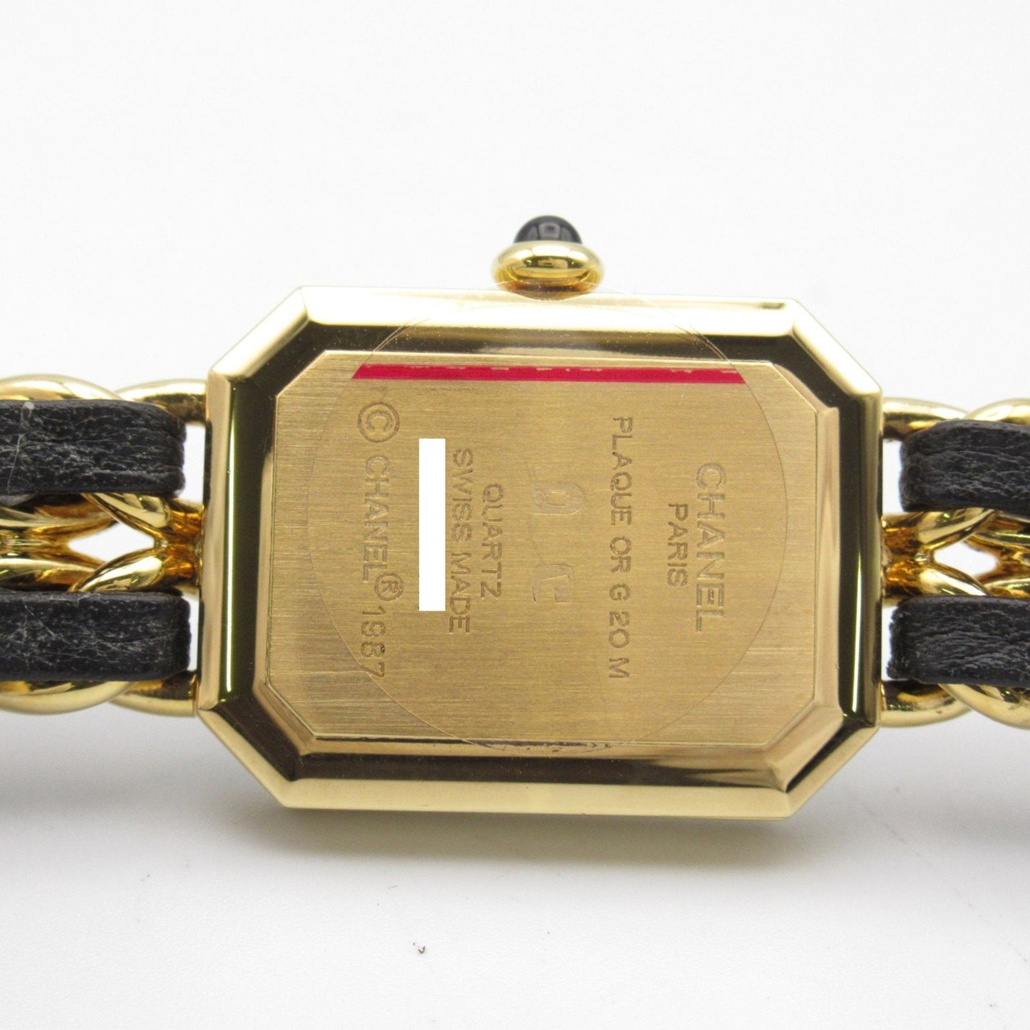CHANEL Premiere L Wrist Watch H0001 Quartz Black Gold Plated Leather belt H0001