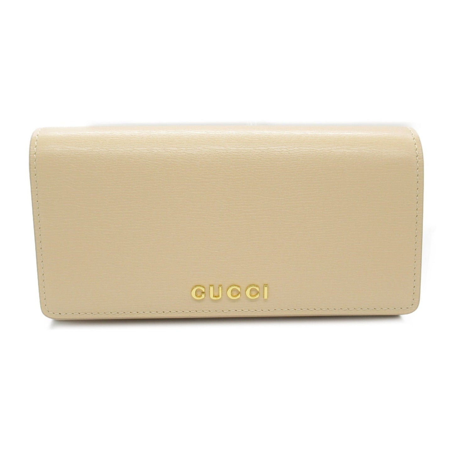 Gucci Beige Light Beige Leather Long Wallet (Bi-Fold)