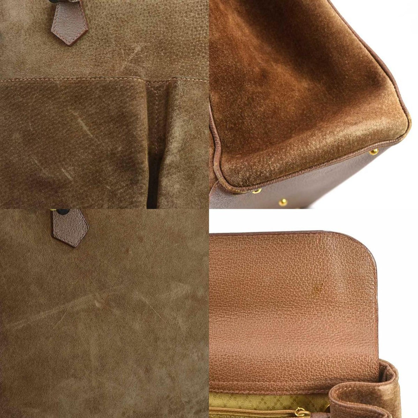 Gucci Brown Suede Leather Handbag Shoulder Bag