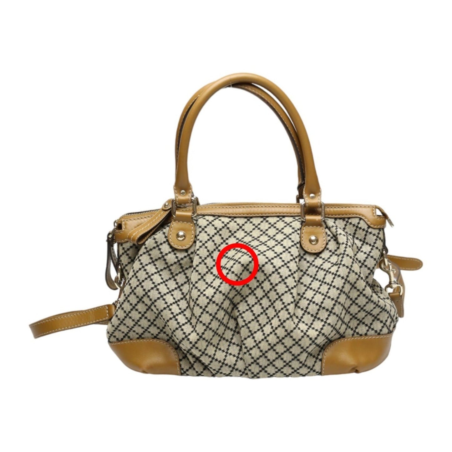 Gucci Beige Brown Canvas Shoulder Bag Tote Bag