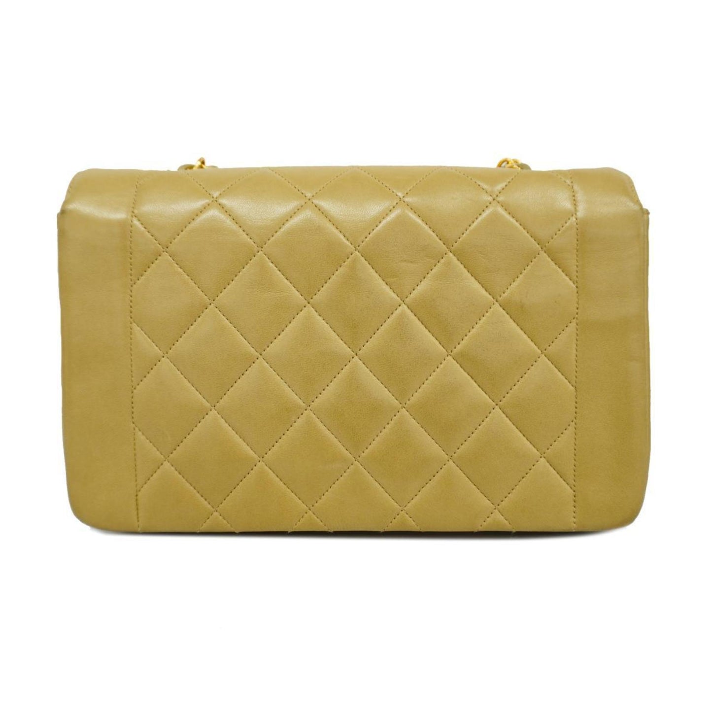 Chanel Shoulder Bag Diana Chain Lambskin Beige Women's