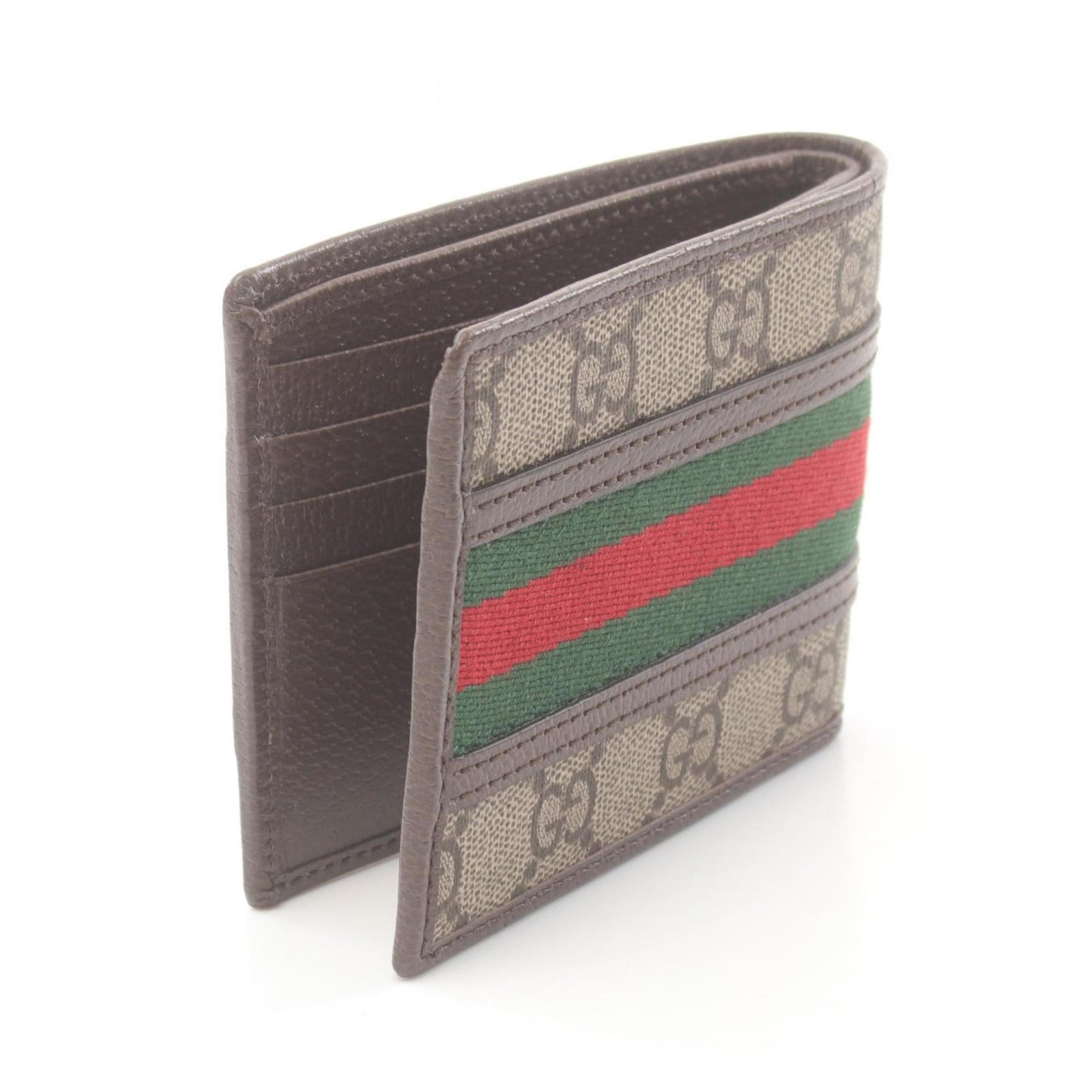 Gucci Beige Brown Multi-Color Gg Supreme Leather Wallet (Bi-Fold)