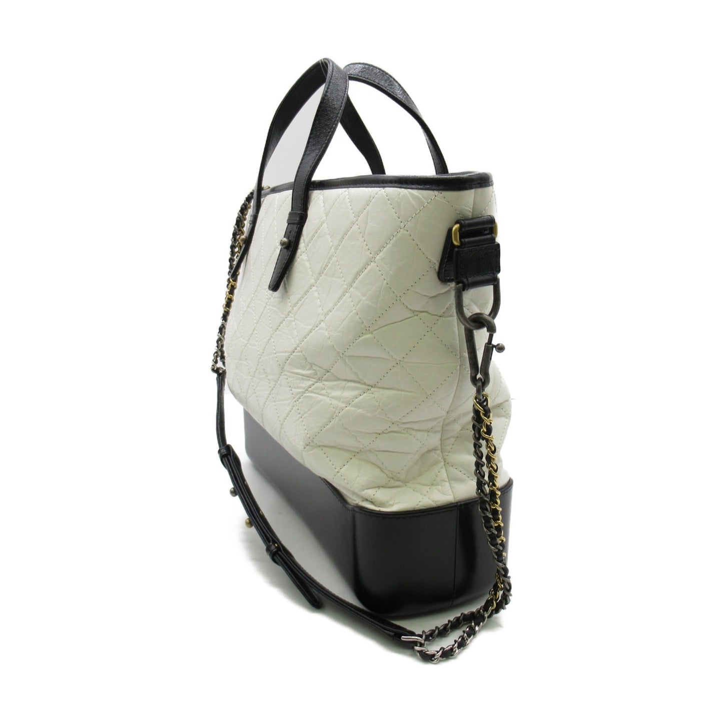 CHANEL Gabriel de 2wayShoulder Bag White Black leather A91876