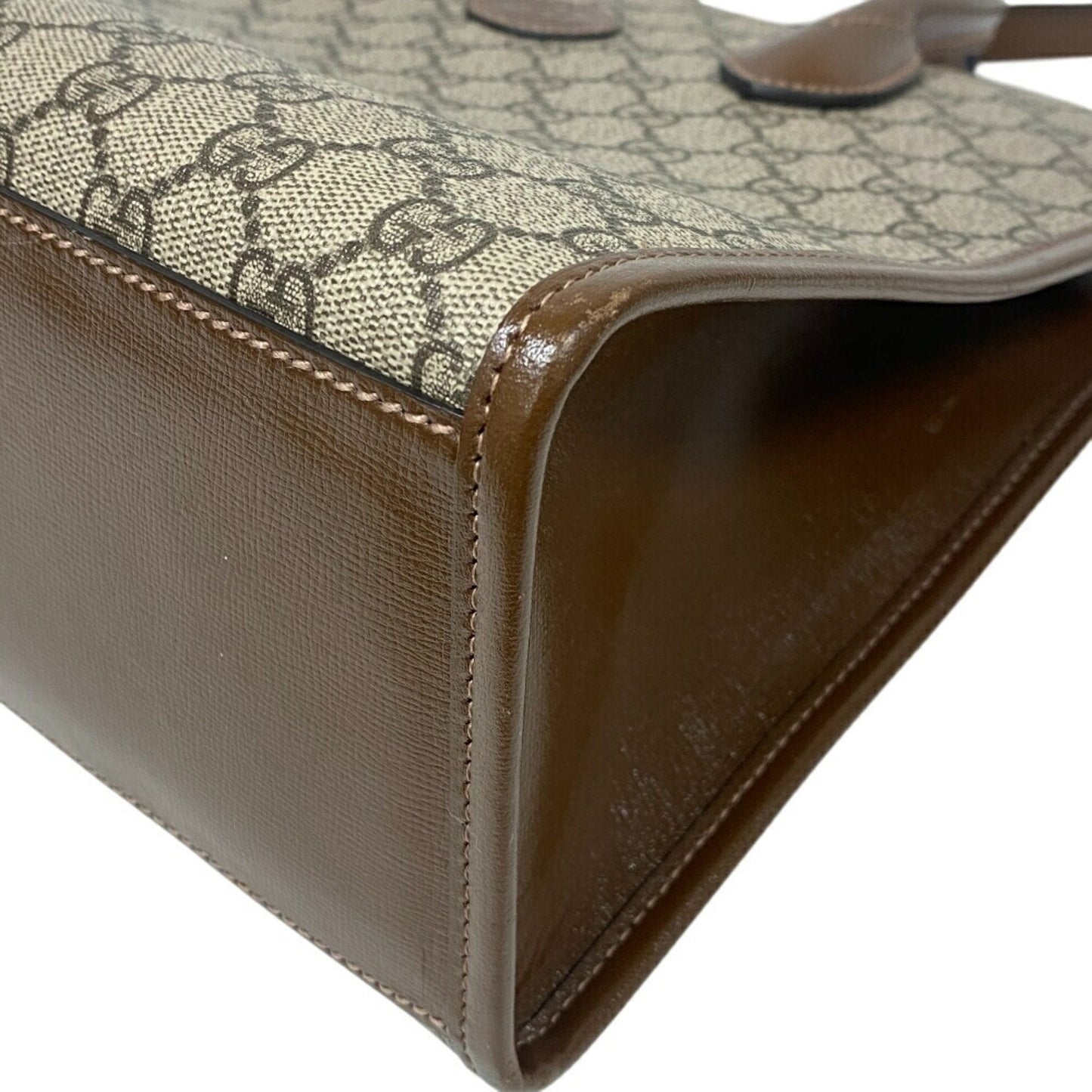 Gucci Beige Brown Pvc Leather Handbag