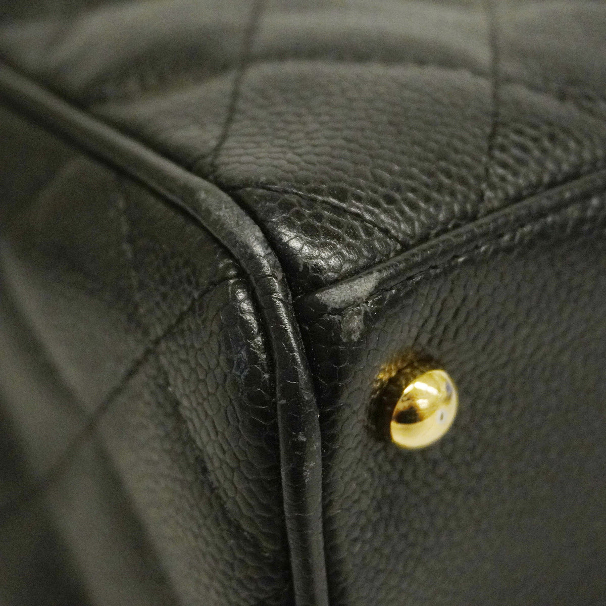 ChanelAuth  Matelasse HandBag Women's Caviar Leather Black