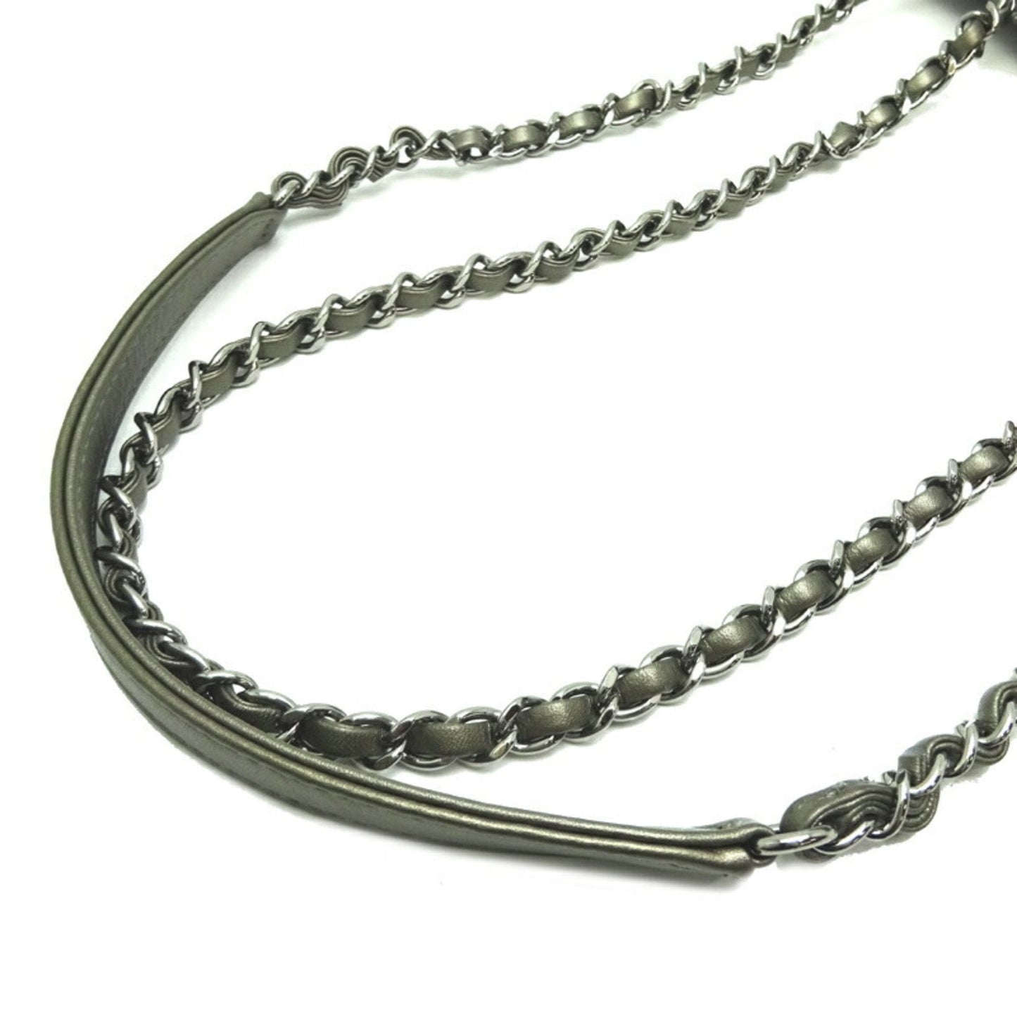Chanel V-stitch chain shoulder 23 ladies bag leather grey