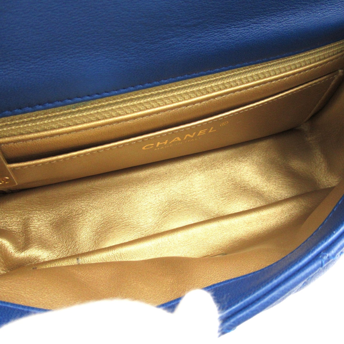 CHANEL Mini Materasse Chain Shoulder Blue Lambskin (sheep leather) AS1787