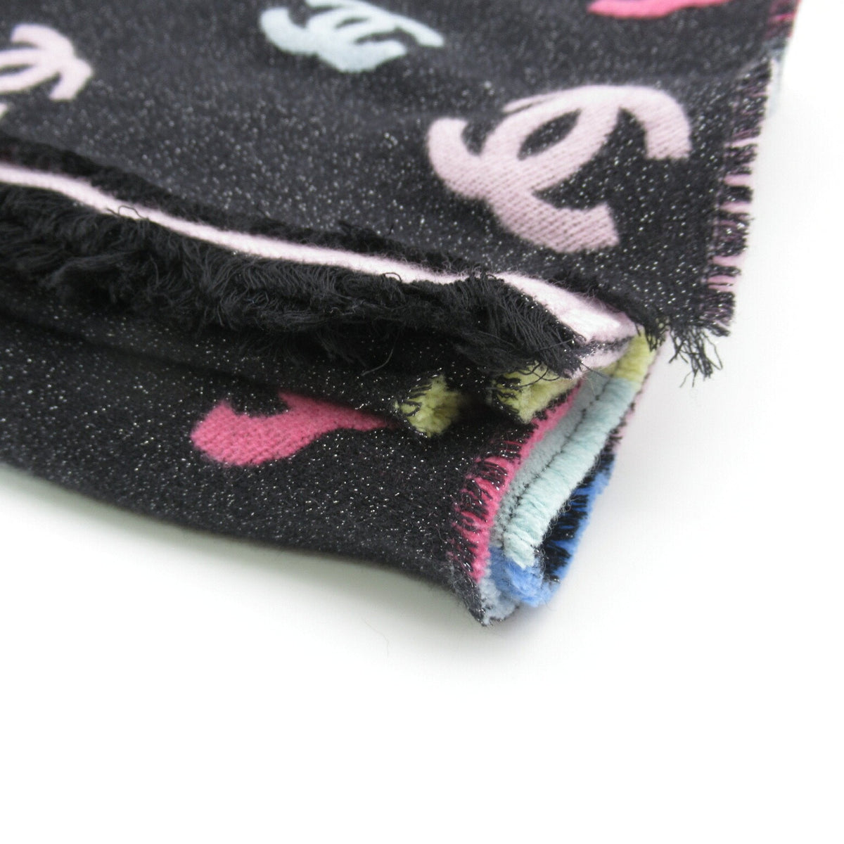 CHANEL Scarf Cashmere Women's Black