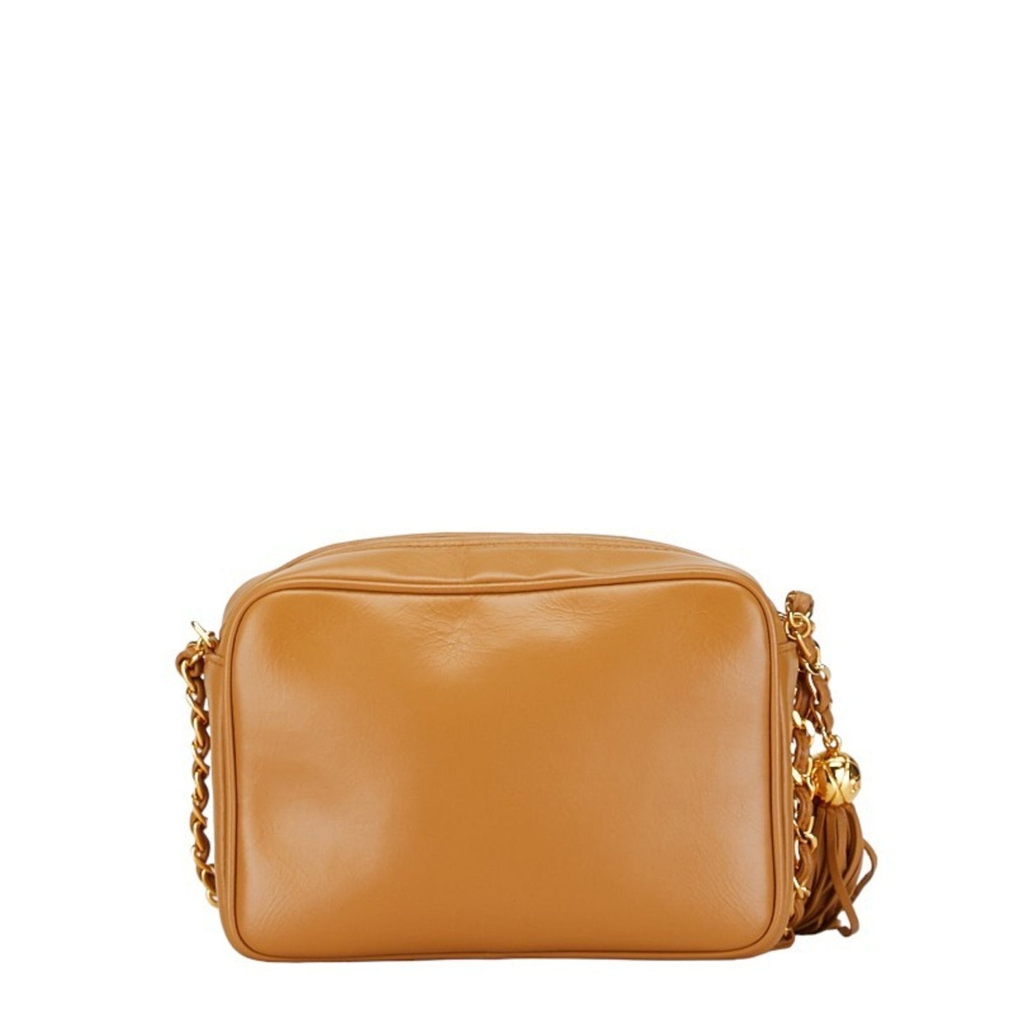 Chanel Triple Coco Mark Shoulder Bag Camel Brown Gold Leather Women's CHANEL