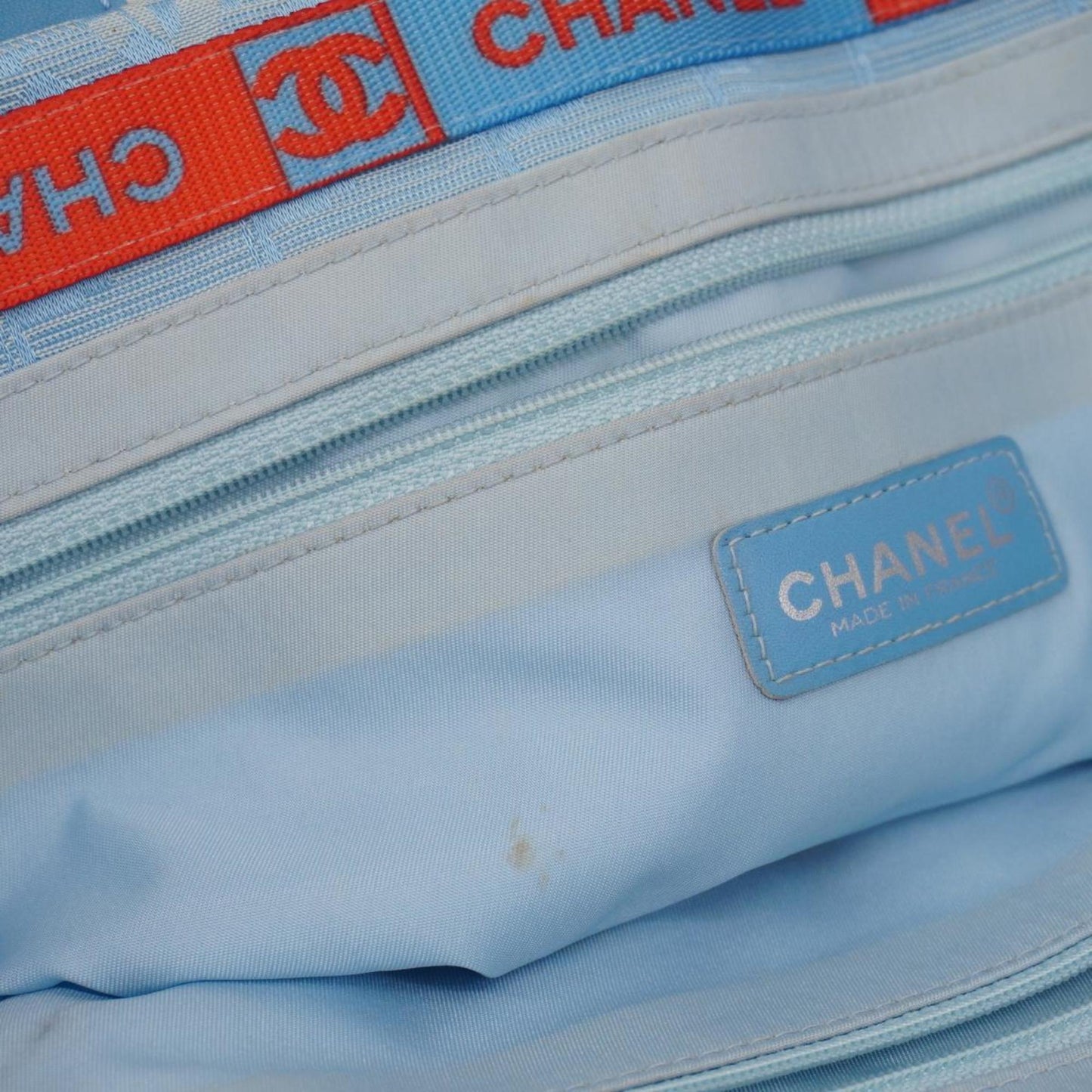 Chanel Tote Bag New Travel Nylon Light Blue Women's