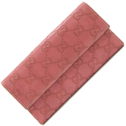 Gucci Pink Leather Long Wallet (Bi-Fold) ()