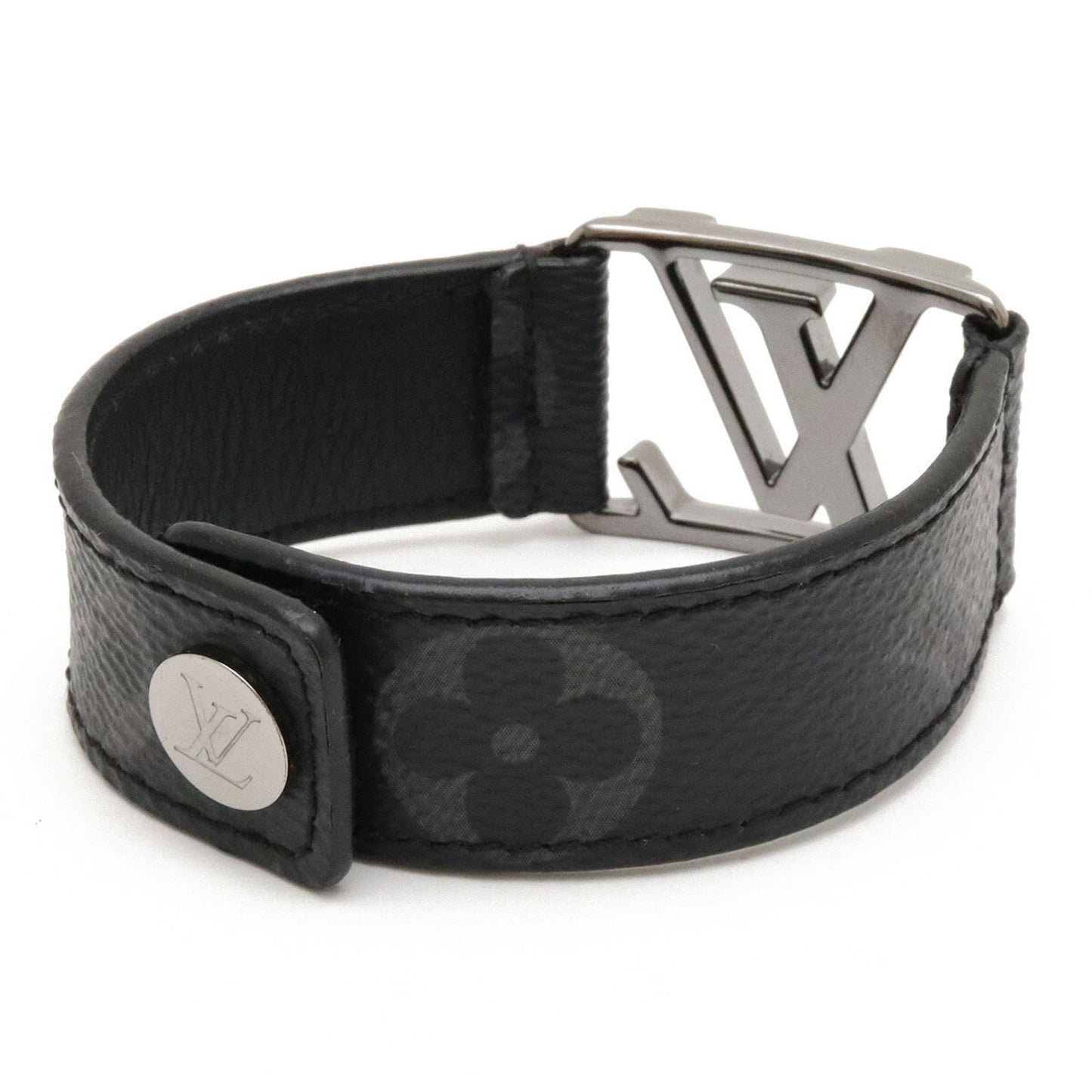 LOUIS VUITTON Monogram Eclipse Bracelet Hockenheim Black #19 M6295E M8151E