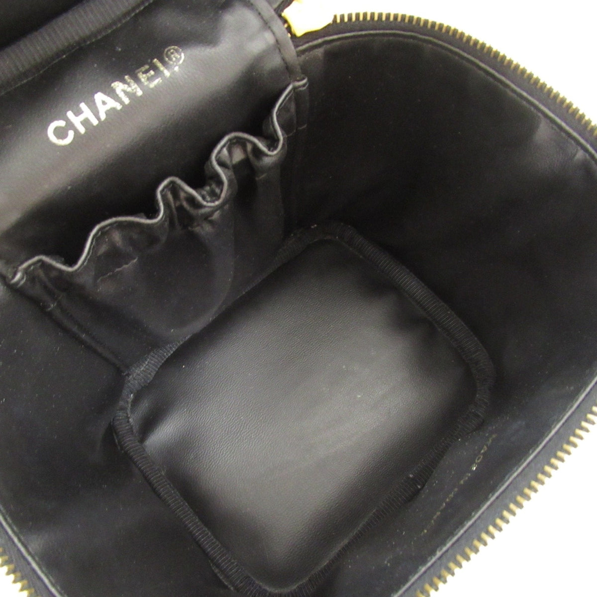 CHANEL Vertical Vanity Handbag Black Caviar Skin (Grained Calf)
