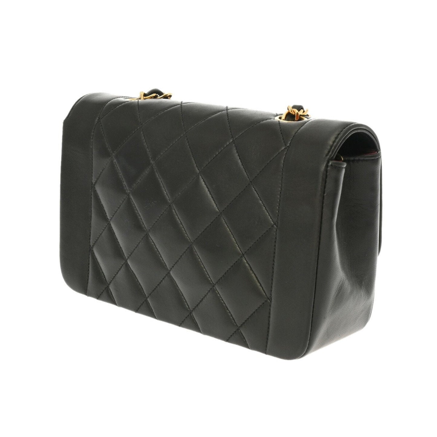 CHANEL Chanel Matelasse Diana 22cm Chain Shoulder Black Women's Lambskin Bag
