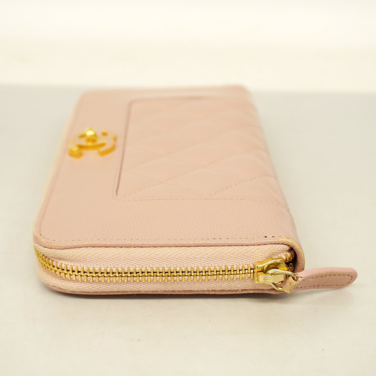 ChanelAuth  Matelasse Long Wallet Gold Hardware Women's Lambskin Long Wallet