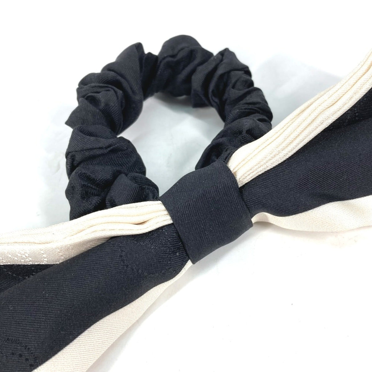 Chanel hair accessory Scrunchie Hair Accessory Hair rubber Black x White