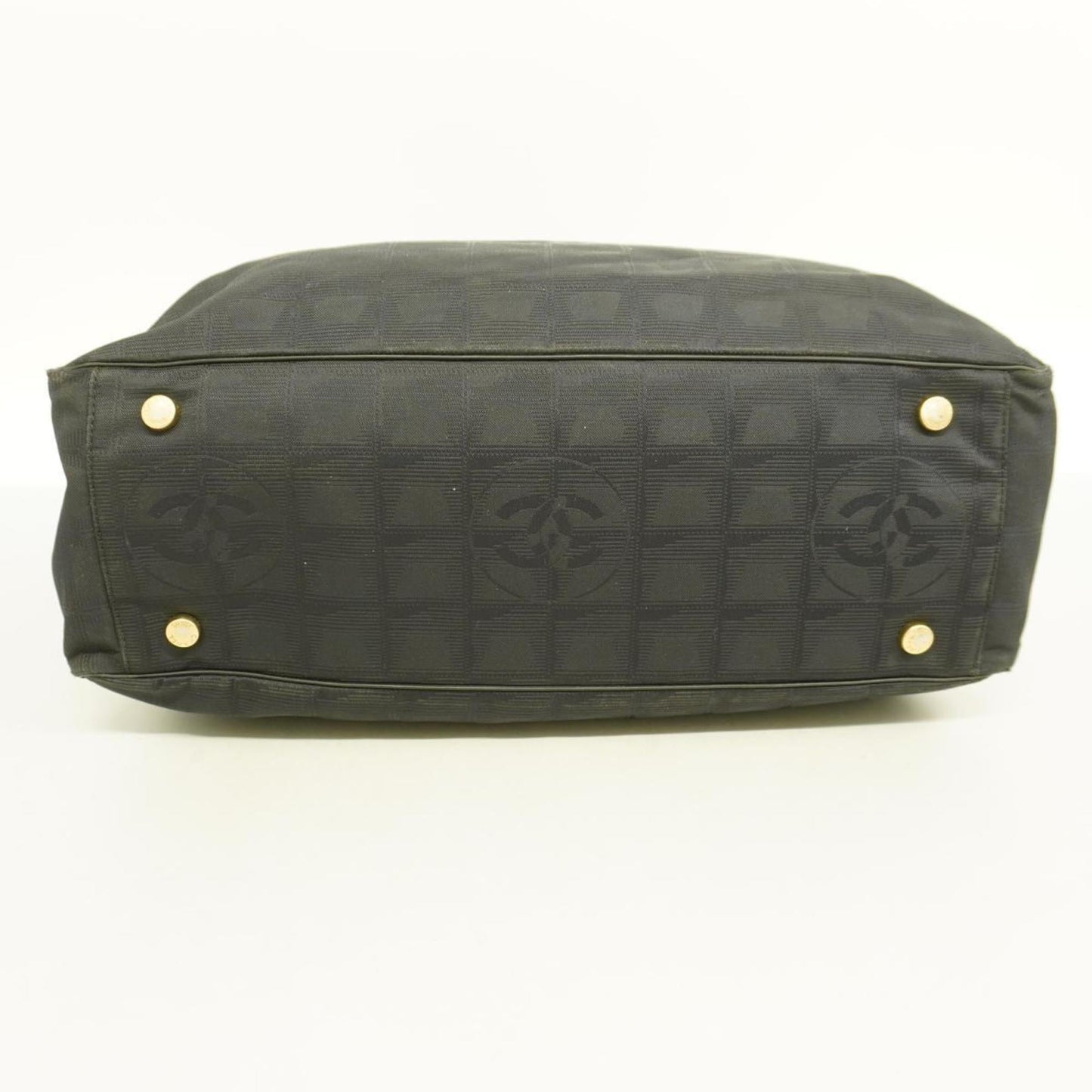 Chanel Tote Bag New Travel Nylon Black Champagne Women's