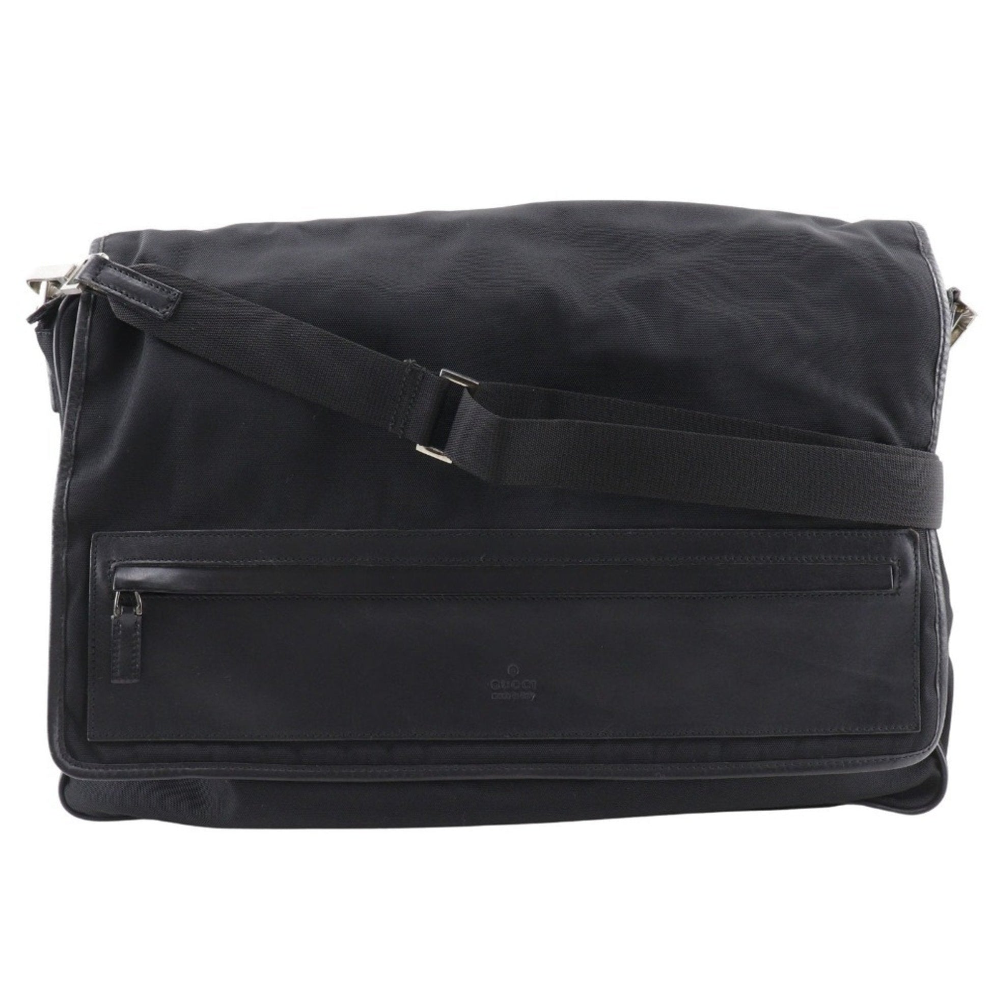 Gucci Black Nylon Canvas Shoulder Bag Sling Bag ()