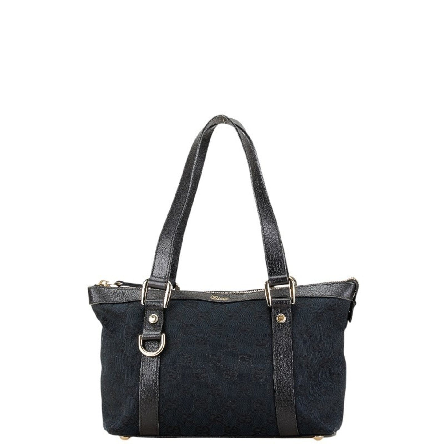 Gucci Gg Canvas Black Canvas Leather Handbag ()