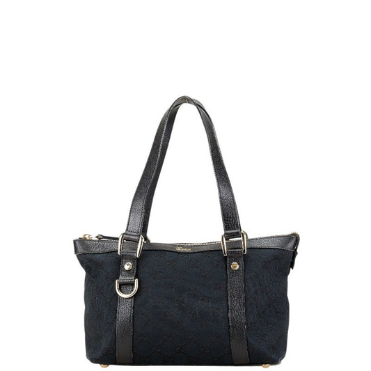 Gucci Gg Canvas Black Canvas Leather Handbag ()