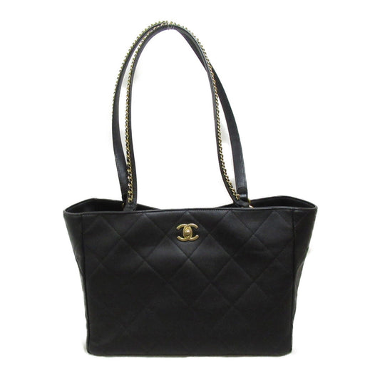 CHANEL Bag Leather Women's Black AS3537