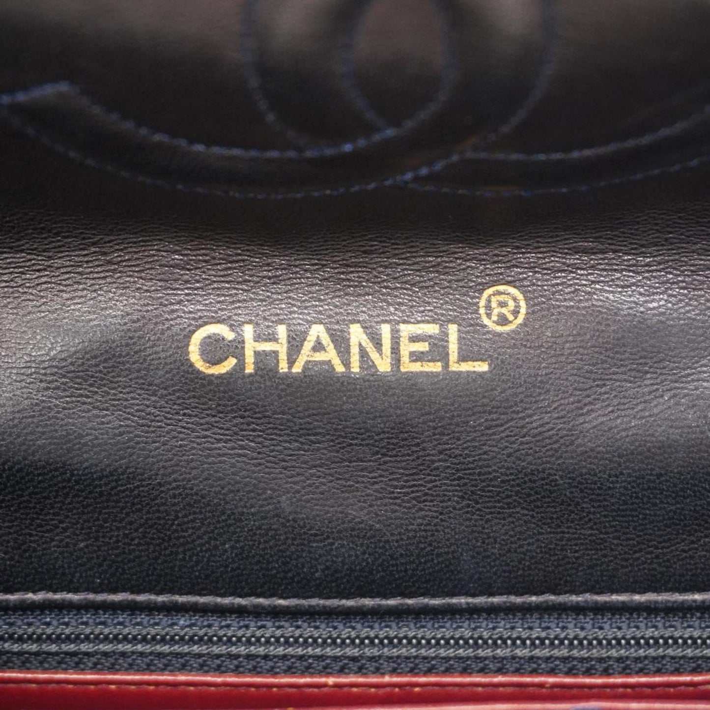 Chanel Shoulder Bag W Chain Lambskin Navy Women's
