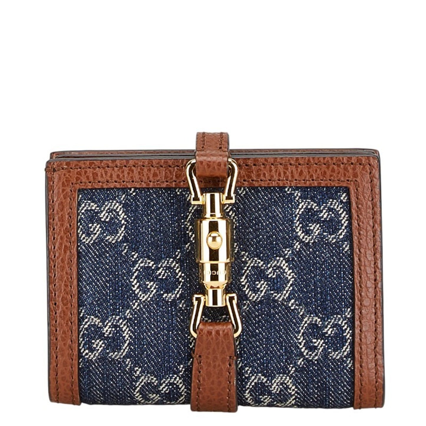 Gucci Brown Navy Denim Leather Wallet (Bi-Fold) ()