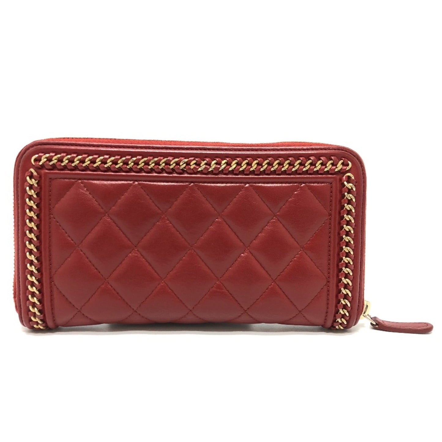 Chanel CC Mark Zip Around Long Wallet Red GoldHardware