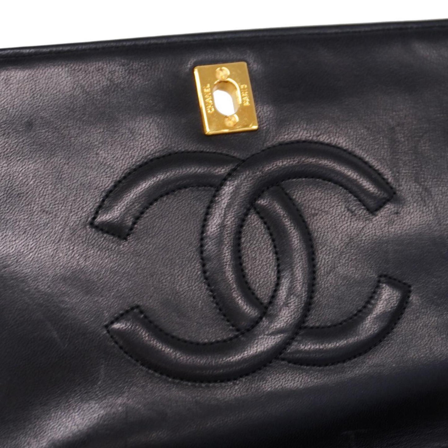 Chanel Shoulder Bag Matelasse Chain Lambskin Black Women's
