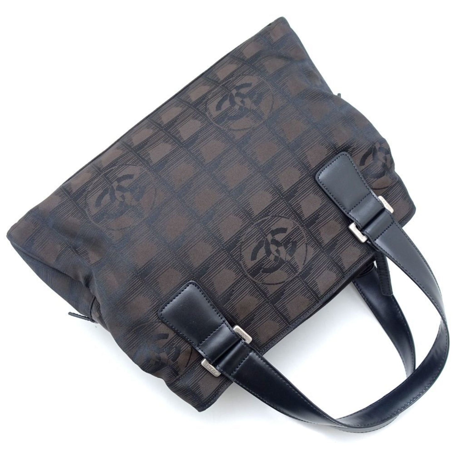 CHANEL A30916 New Travel Handbag Nylon Canvas x Leather Maroon 351446