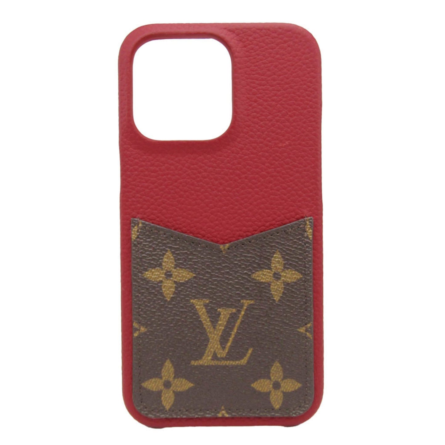 LOUIS VUITTON Monogram Leather Phone Bumper Monogram,Red Color iPhone BUMPER 13 PRO M81343