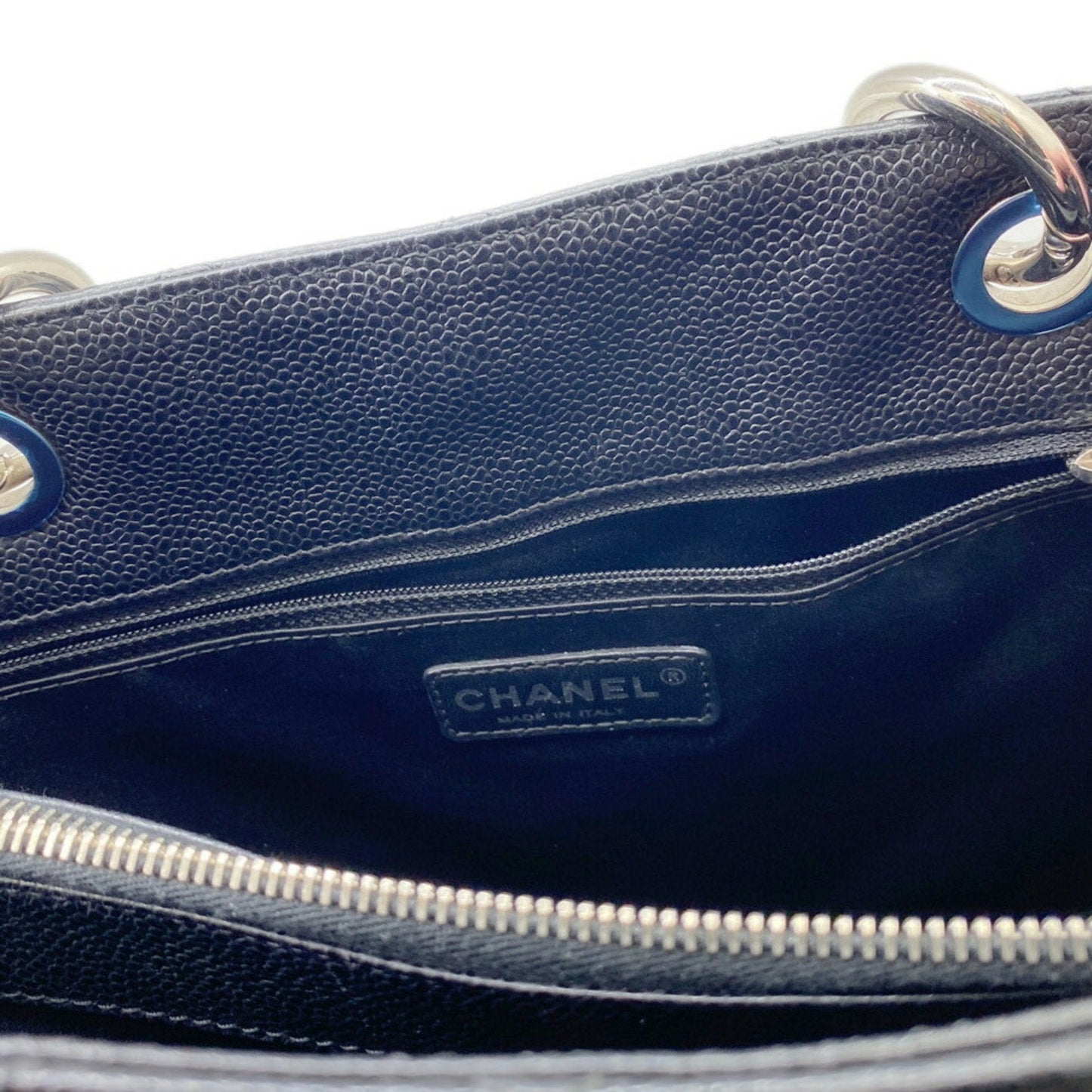 CHANEL Tote Bag GST Coco Mark Handbag Chain Shoulder Compatible Caviar Skin Black Women's