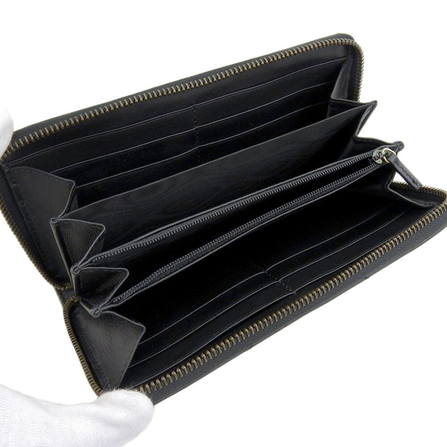 Gucci Black Leather Long Wallet (Bi-Fold)