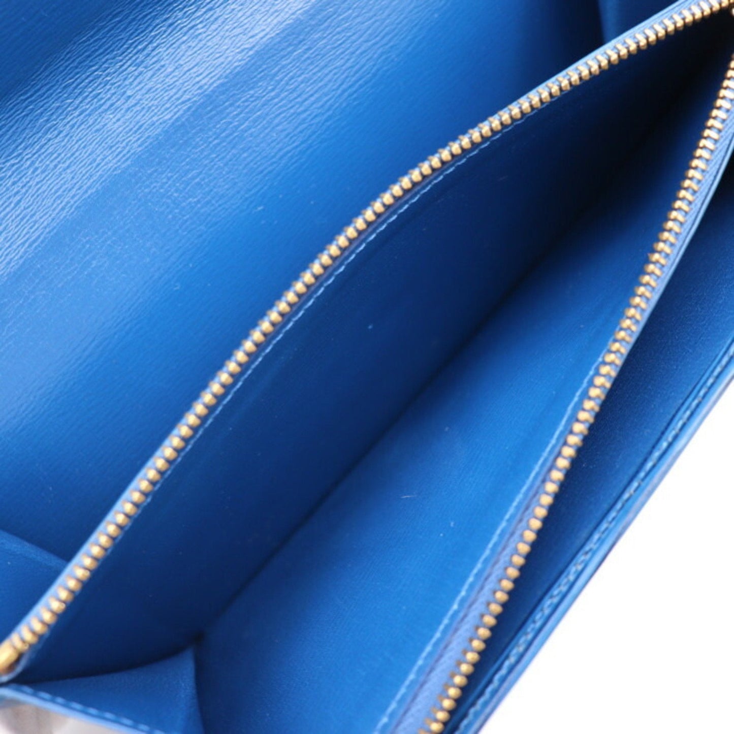 LOUIS VUITTON Pochette Portomone Cult Credit Long Wallet M63565 Epi Leather Toledo Blue Gold Hardware Old Snap Button Vintage