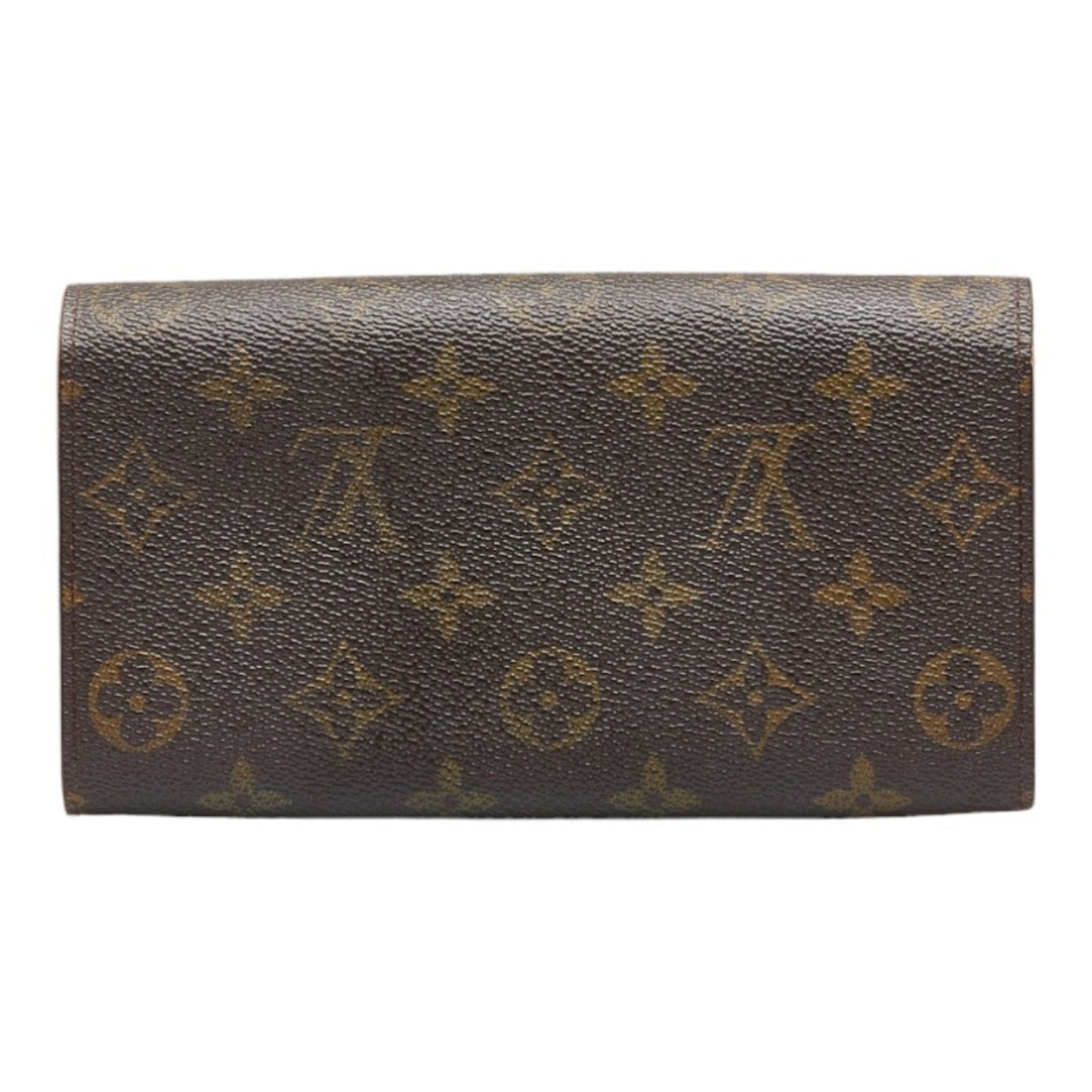 LOUIS VUITTON Monogram Pochette Porte Monet Credit Long Wallet M61725 Brown PVC Leather Ladies