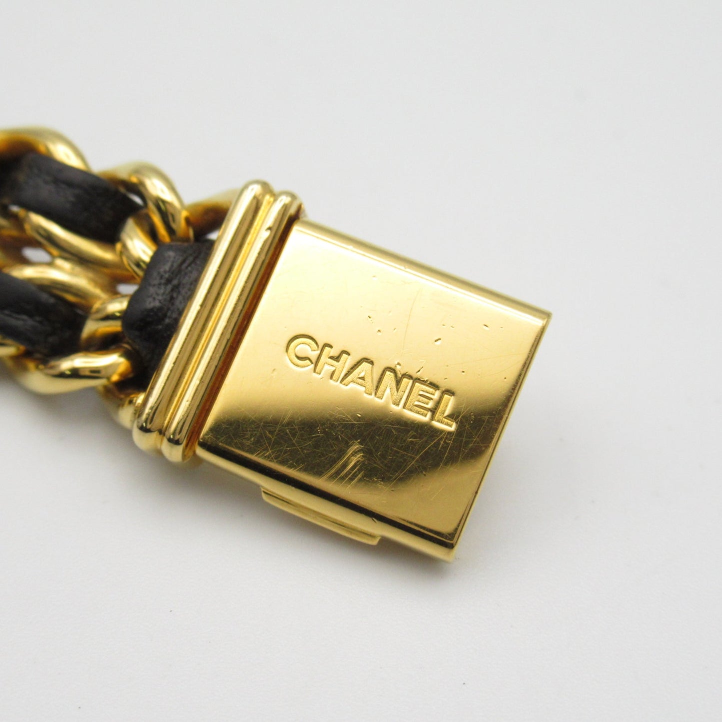 CHANEL Premiere L Wrist Watch H0001 Quartz Black Gold Plated Leather belt H0001