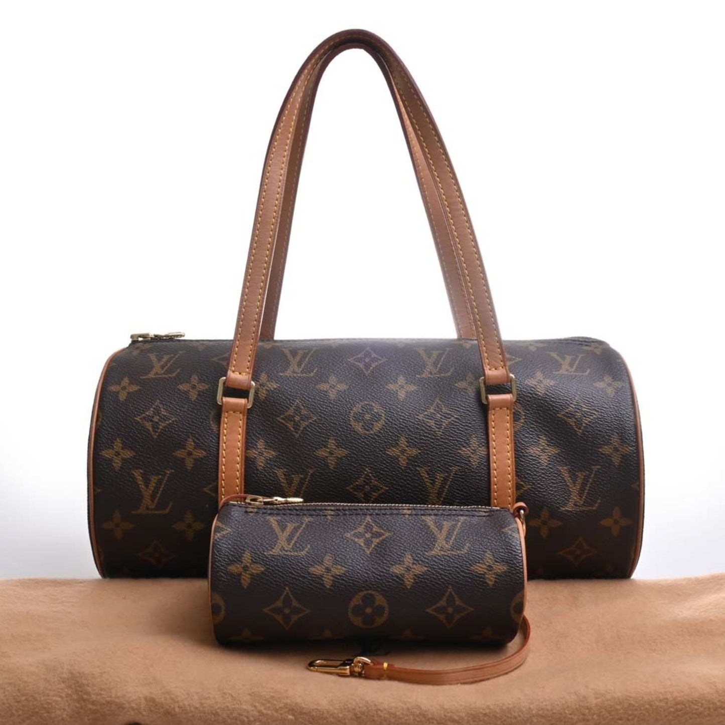 LOUIS VUITTON Monogram Papillon 30 Shoulder Bag M51385 Brown Women's