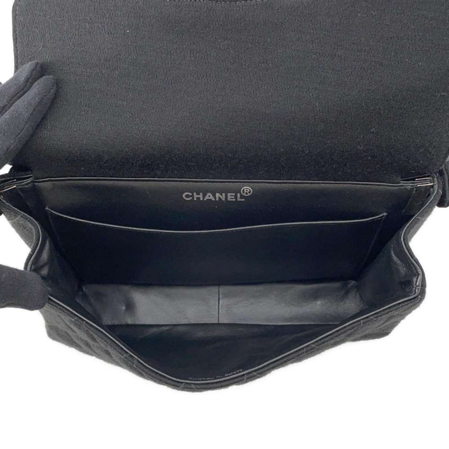 Chanel Shoulder Bag Double Face Matelasse Coco Mark Cotton CHANEL Black