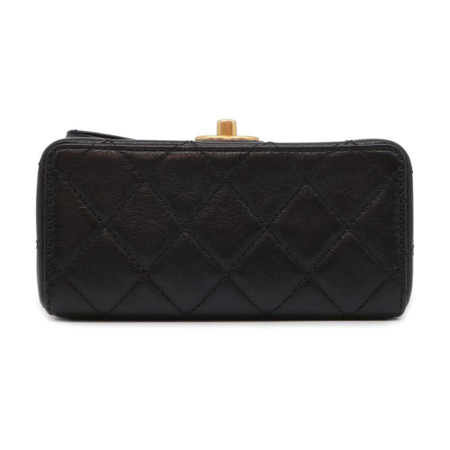 Chanel Chain Shoulder Bag Matelasse Coco Mark Calf Leather AS3648 CHANEL Black