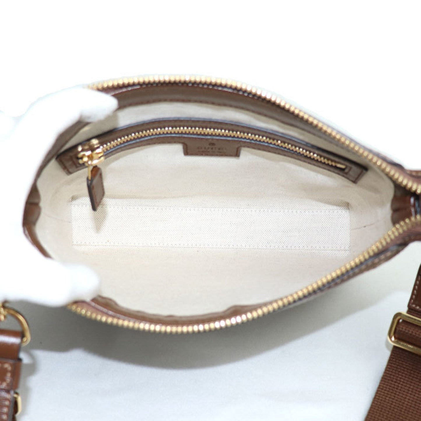 Gucci Beige Brown Gg Supreme Leather Shoulder Bag