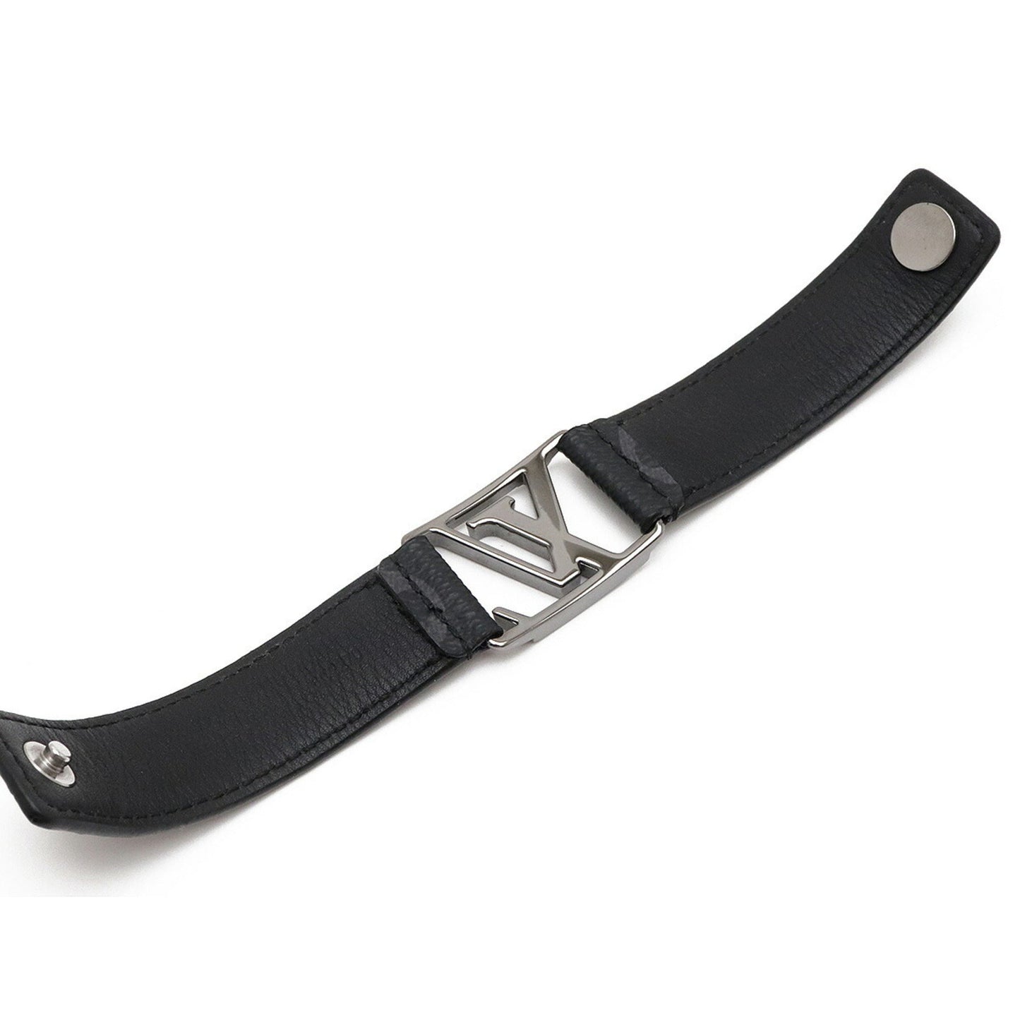 LOUIS VUITTON Monogram Eclipse Bracelet Hockenheim Black #19 M6295E M8151E