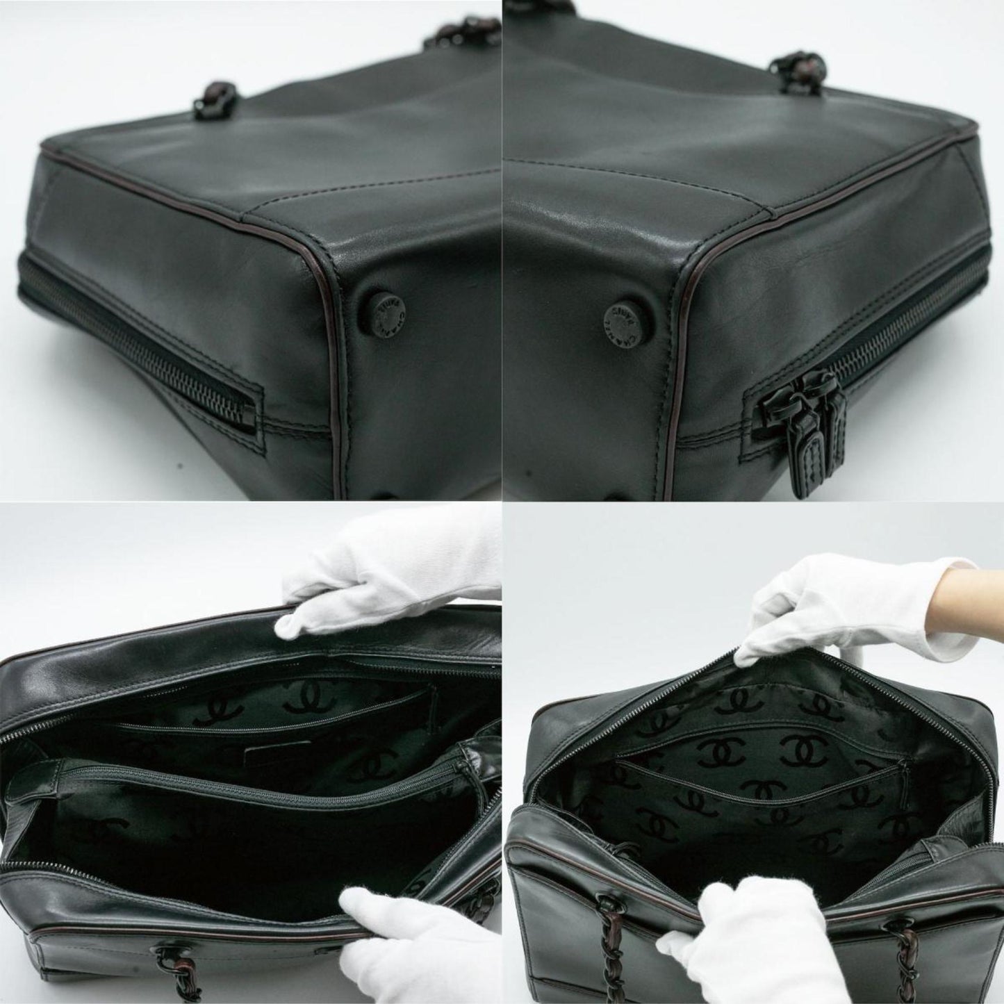 CHANEL Shoulder Bag Coco Mark Chain Calfskin Black Women's PD281