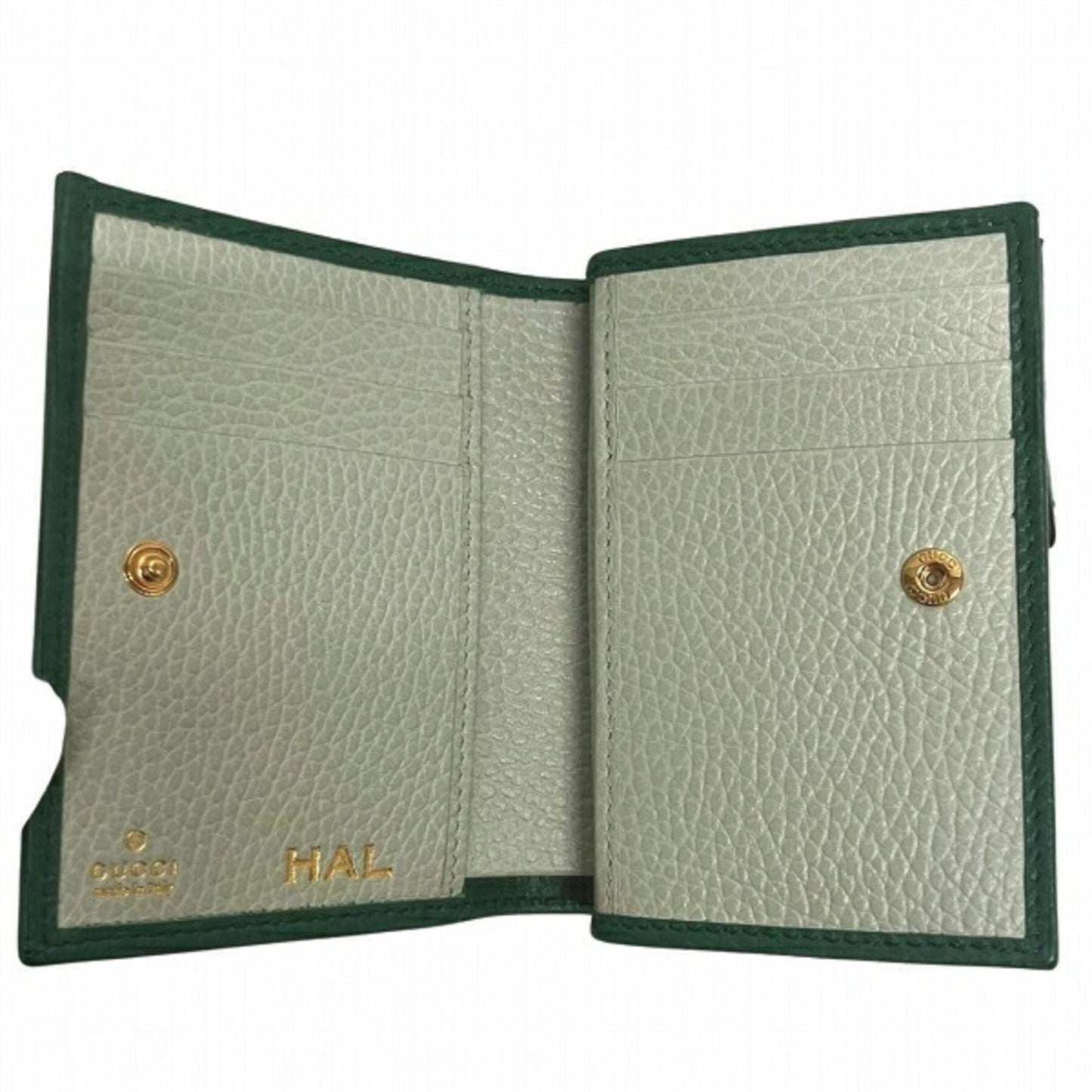 Gucci Green Leather Long Wallet (Bi-Fold)